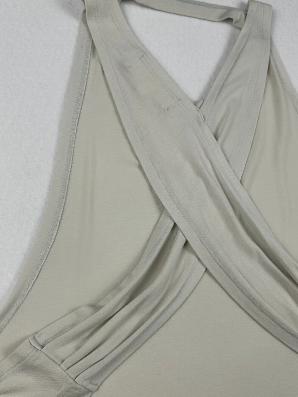 Niyama Sol | Drape Cross Back Tank White Yoga Pilates Layering Tank, size Small